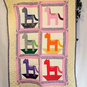 Handmade Crib Quilt or Hanging Sampler. 40"X54" NWT